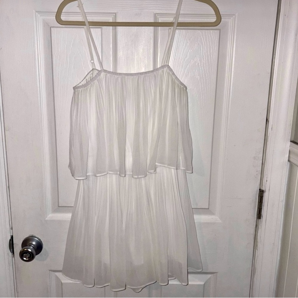 White Pleated Romper
